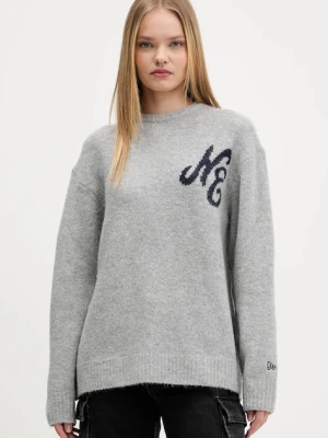 New Era sweter z domieszką wełny kolor szary 60684380