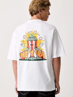 New Era T-shirt bawełniany biały