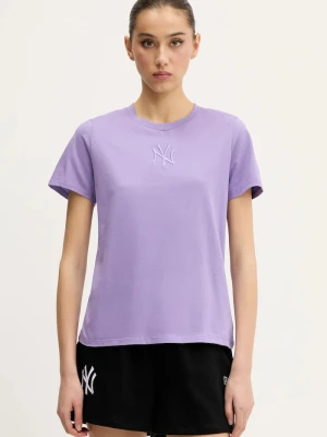 New Era t-shirt bawełniany fioletowy