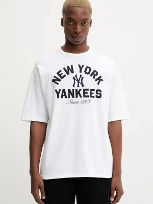 New Era t-shirt bawełniany męski kolor biały z aplikacją 60684327