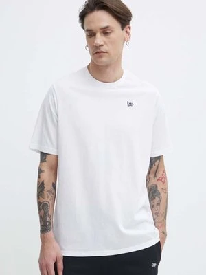 New Era t-shirt bawełniany męski kolor biały z aplikacją