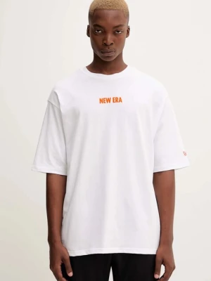 New Era t-shirt bawełniany męski kolor biały z nadrukiem 60684381