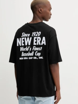 New Era t-shirt bawełniany męski kolor czarny z nadrukiem 60684382