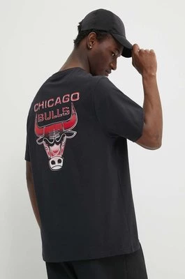 New Era t-shirt bawełniany męski kolor czarny z nadrukiem CHICAGO BULLS