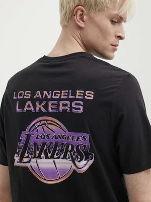 New Era t-shirt bawełniany męski kolor czarny z nadrukiem LOS ANGELES LAKERS