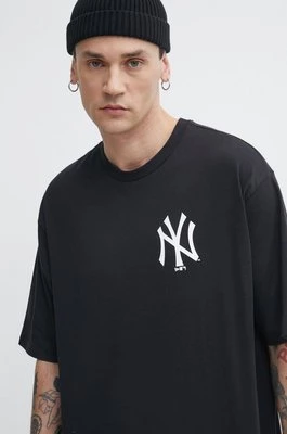 New Era t-shirt bawełniany męski kolor czarny z nadrukiem NEW YORK YANKEES