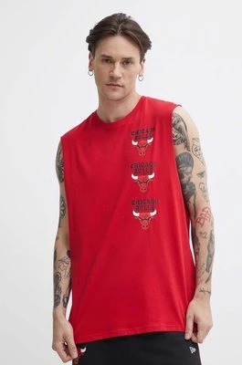 New Era t-shirt bawełniany męski kolor czerwony CHICAGO BULLS