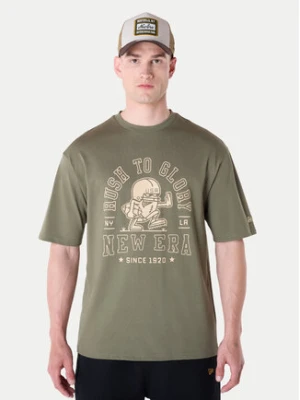 New Era T-Shirt Football Graphic 60596409 Zielony Regular Fit