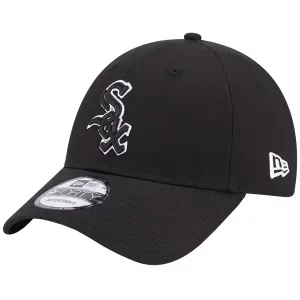 New Era Team Outline 9FORTY Chicago White Sox Cap 60364405, Męskie, Czarne, czapki z daszkiem, poliester, rozmiar: OSFM