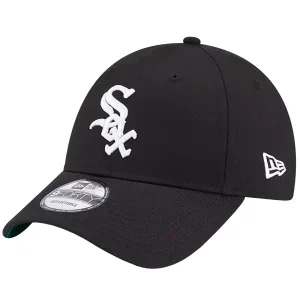 New Era Team Side Patch 9FORTY Chicago White Sox Cap 60364393, Męskie, Czarne, czapki z daszkiem, poliester, rozmiar: OSFM