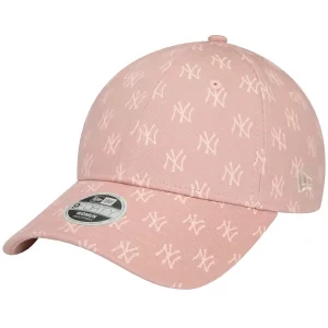 New Era Wmns Monogram 9FORTY New York Yankees Cap 60434993, Damskie, Różowe, czapki z daszkiem, poliester, rozmiar: OSFM