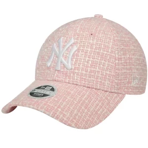 New Era Wmns Summer Tweed 9FORTY New York Yankees Cap 60434980, Damskie, Różowe, czapki z daszkiem, poliester, rozmiar: OSFM