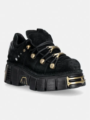 New Rock ANTE NEGRO + IMPERFECT TOWER NEGRO TORNILLOS sneakersy na platformie damskie zamszowe
