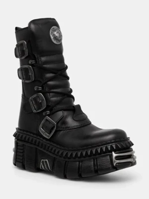 New Rock botki skórzane ITALI NEGRO NOMADA + TOWER CASCO + ACERO PICOS