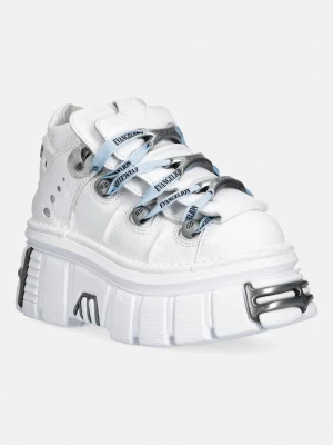 New Rock buty damskie skórzane NAPA BLANCA + IMPERFECT TOWER BLANCO TORNILLOS biały