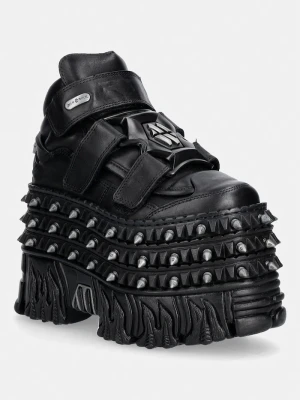 New Rock CRUST NEGRO NEGRO, FIRE CASCO sneakersy damskie skórzane czarny