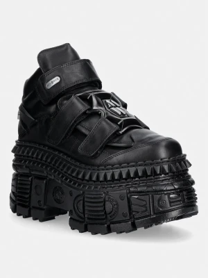 New Rock CRUST NEGRO NEGRO, TANK CASCO buty damskie skórzane czarny