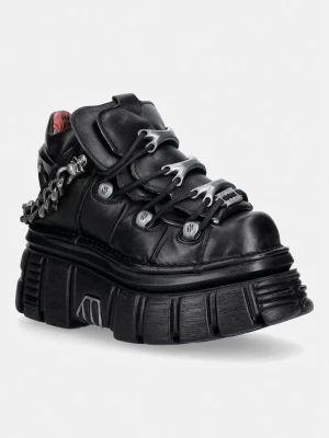 New Rock CRUST NEGRO, TOWER NEGRO E14 buty na platformie damskie skórzane