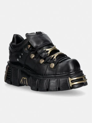New Rock CRUST NEGRO, TOWER NEGRO ORO VIEJO buty na platformie damskie skórzane