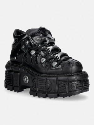 New Rock ITALI NEGRO, CHAROL, TANK NEGRO sneakersy damskie skórzane czarny