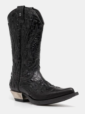 New Rock kowbojki skórzane Nomada Y Firence Negro, West Negro-Acero T.Acero