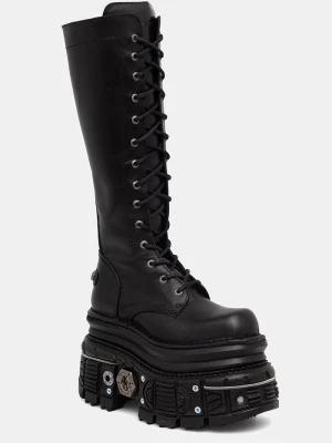 New Rock kozaki damskie skórzane ITALI NEGRO, IMPERFECT TANK NEGRO E-34 czarny