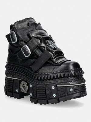 New Rock LUXOR NEGRO, BOX PLANE, TANK CASCO sneakersy damskie skórzane czarny