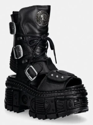 New Rock LUXOR NEGRO TANK CASCO NE sandały damskie skórzane
