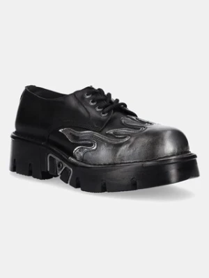 Zdjęcie produktu New Rock półbuty skórzane METALLIC kolor czarny M-1553-C3
