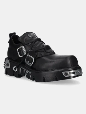 New Rock półbuty skórzane METALLIC męskie kolor czarny M-994-C2