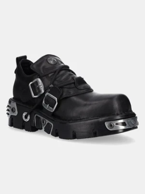 New Rock półbuty skórzane METALLIC męskie kolor czarny M-994-C2