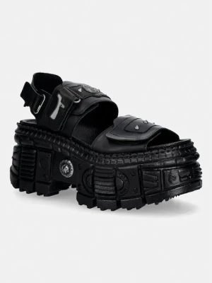 New Rock sandały damskie skórzane ANTIK NEGRO, ITALI NEGRO, TANK CASCO LATE