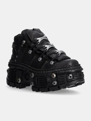 New Rock sneakersy skórzane Crust Negro + Tank Casco Negro czarny