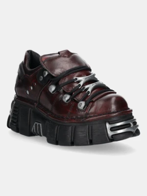 New Rock sneakersy skórzane damskie kolor bordowy M-120N-C67