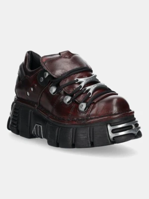New Rock sneakersy skórzane damskie kolor bordowy M-120N-C67