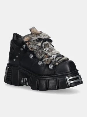 New Rock sneakersy skórzane M-106NPELO-C1 CRUST NEGRO damskie kolor czarny M-106NPELO-C1 CRUST NEGRO
