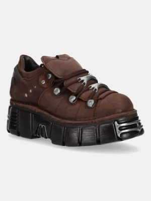 New Rock sneakersy skórzane METALLIC kolor brązowy M-120N-C56