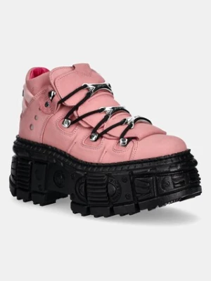 New Rock sneakersy skórzane NOBUK ROSA damskie kolor różowy M-WALL106-C15