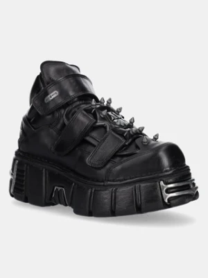 New Rock sneakersy skórzane NOMADA NEGRO, TOWER NEGRO ACERO damskie kolor czarny M.285C.S1
