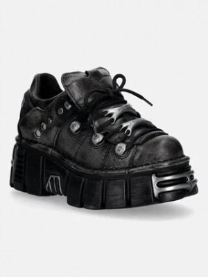 New Rock sneakersy skórzane PULIK OLD ARENA TOWER NEGRO ACERO + later