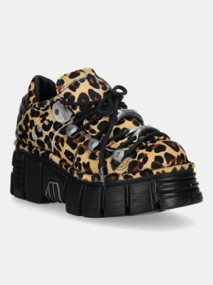 New Rock sneakersy zamszowe Pelo Leopardo Cuero M Tower Negro Lateral damskie kolor brązowy M-120N-C54