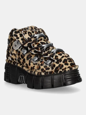 New Rock sneakersy zamszowe PELO LEOPARDO PONY damskie kolor brązowy M-106-C114