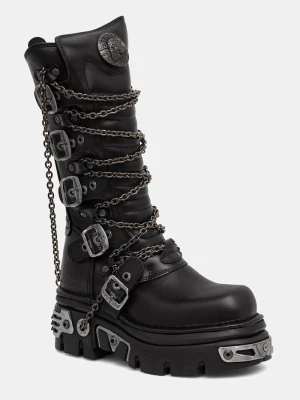 New Rock workery damskie skórzane ITALI NEGRO, REACTOR NEGRO TOBERAS E17 czarny
