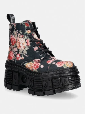 New Rock workery na platformie damskie ECO FLOR, TANK CASCO czarny