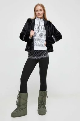 Newland legginsy sportowe Chio damskie kolor czarny wzorzyste