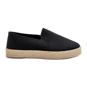 News Espadryle Damskie Na Platformie Czarne Naloenma