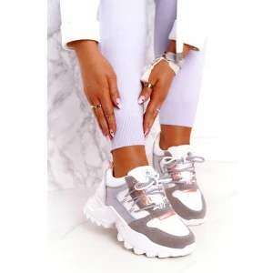 News Sportowe damskie sneakersy 21SP26-3973 białe
