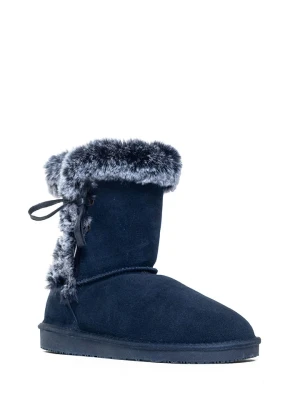 NICEBAY Skórzane botki zimowe "Bllisa" w kolorze granatowym rozmiar: 41
