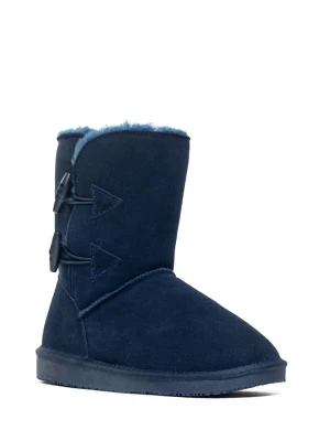 NICEBAY Skórzane botki zimowe "Branch" w kolorze granatowym rozmiar: 39