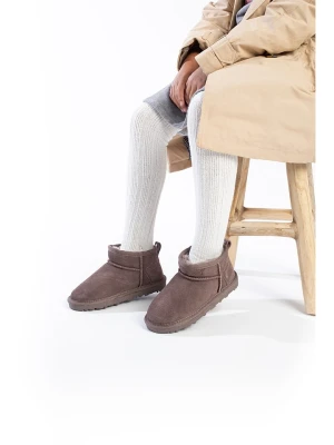 NICEBAY Skórzane botki zimowe "Minaki" w kolorze szaroróżowym rozmiar: 35